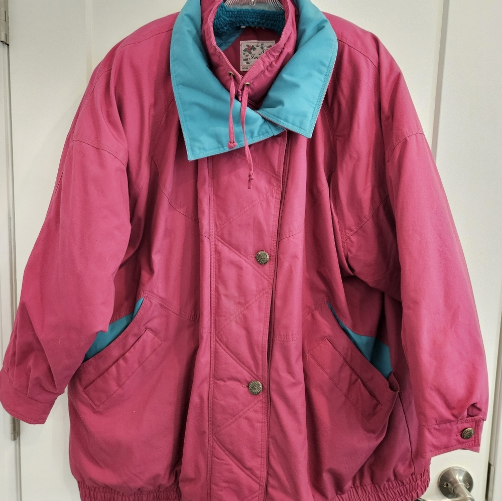 Pink and Teal Women’s Jacket,  plus size